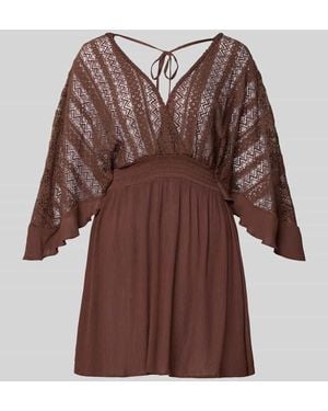 Lascana Strandtunika mit Spitze Modell 'Mayumi' - Braun