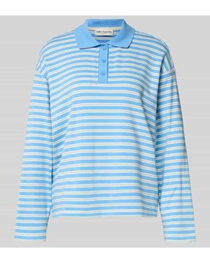 Lolly's Laundry Regular Fit Poloshirt mit kurzer Knopfleiste Modell 'Moby' - Blau