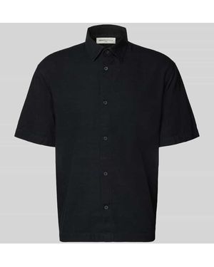 Tom Tailor Loose Fit Freizeithemd aus reiner Baumwolle - Schwarz