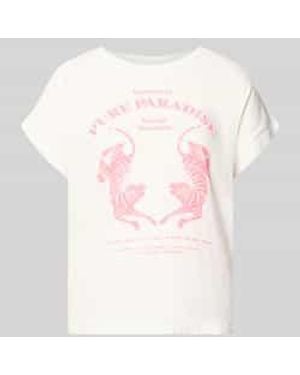 Milano Italy Regular Fit T-Shirt Met Motiefprint - Wit
