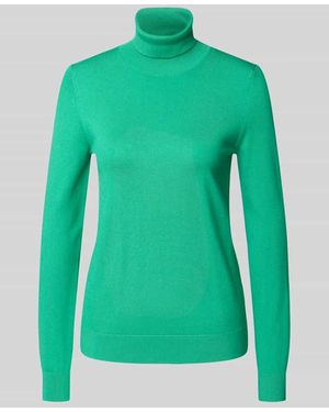 Jake*s Slim Fit Longsleeve aus Viskose-Mix in Strick-Optik - Grün