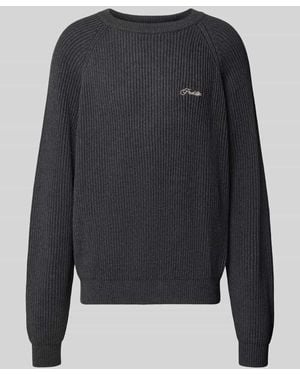 Prohibited Relaxed Fit Strickpullover aus reiner Baumwolle Modell 'Campus' - Blau