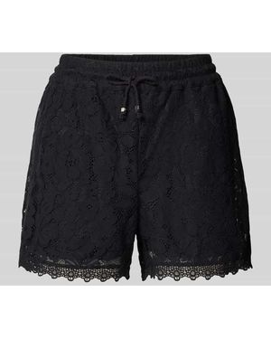 Vero Moda Regular Fit Sweatshorts mit Spitze Modell 'HONEY' - Schwarz