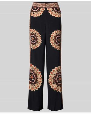 Ba&sh Stoffhose aus Viskose im Allover-Look Modell 'VALLA' - Schwarz