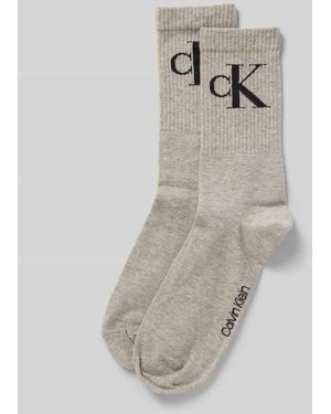 Calvin Klein Socken mit Label-Print im 2er-Pack - Weiß