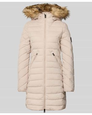 Superdry Regular Fit Steppmantel mit Kunstfellbesatz Modell 'Fuji' - Natur