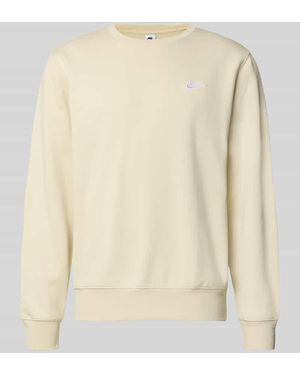 Nike Sweatshirt mit Label-Stitching und Rundhalsausschnitt - Natur