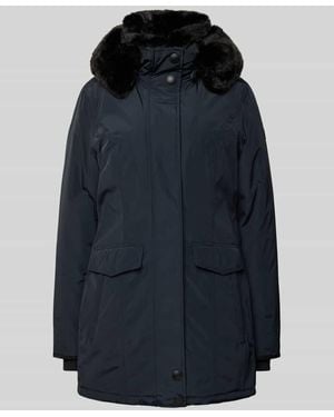 Wellensteyn Taillierter Parka Mit Kunstfellbesatz Modell 'Stavanger' - Blau