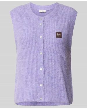 American Vintage Strickweste mit Label-Patch - Lila