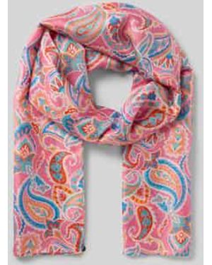 Codello Zijde Sjaal Met All-Over Paisleyprint Model 'Pongé' - Rood