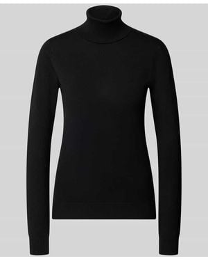 Ichi Slim Fit Strickpullover aus Viskose-Mix Modell 'IHLULS' - Schwarz