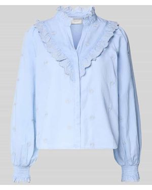 Neo Noir Regular Fit Blue mit Rüschen Modell 'Degas' - Blau