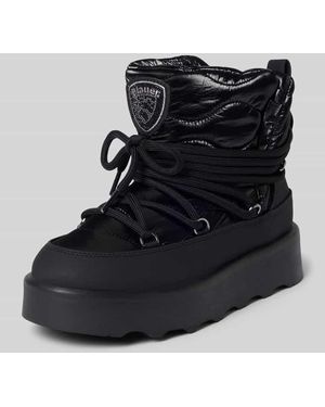 Blauer Usa Boots mit Label-Patch - Schwarz