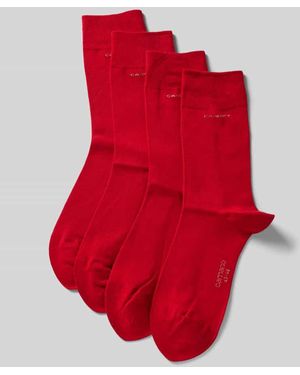 Camano Socken Im Unifarbenen Design Im 4Er-Pack - Rot