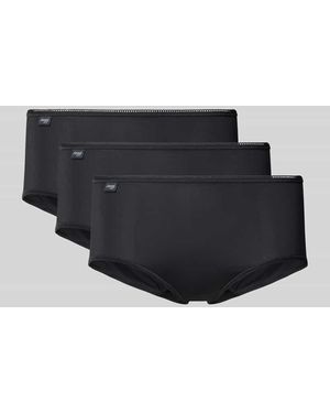 Sloggi Slip mit Label-Detail im 3er-Pack - Schwarz