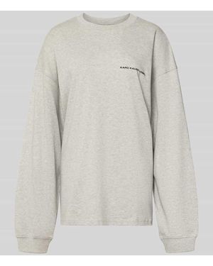 Karo Kauer Oversized Longsleeve mit Label-Print - Mehrfarbig