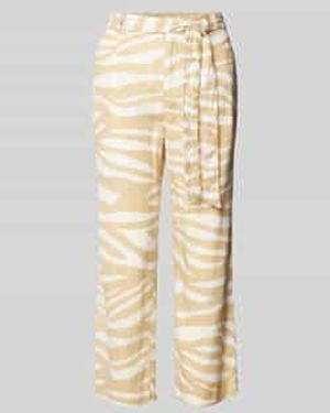 S.oliver Wide Leg Linnen Broek Met Verkort Model - Naturel
