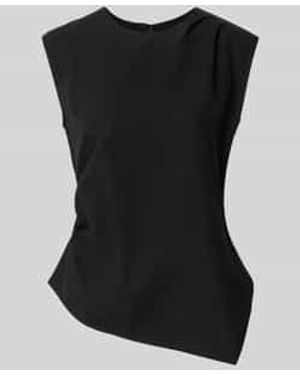 JAKE*S STUDIO WOMAN Top Van Mix Van Lyocell En Linnen - Zwart