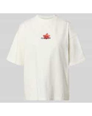 PEGADOR Oversized Fit T-Shirt Met Label-Stitching Model 'Modra' - Wit