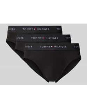 Tommy Hilfiger Slip Met Elastische Band Met Label - Zwart