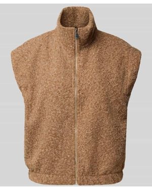 ZABAIONE Regular Fit Weste aus Teddyfell Modell 'Evelynn' - Braun
