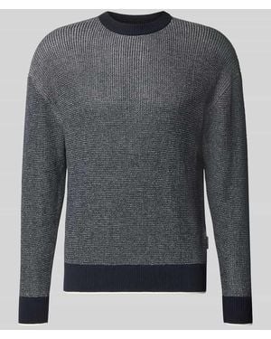 Hechter Paris Regular Fit Strickpullover aus reiner Baumwolle - Grau