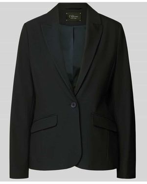S.oliver Regular Fit Blazer mit Viskose-Anteil - Schwarz
