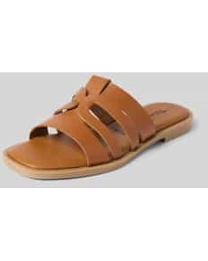 Tamaris Slippers Met Blokhak - Bruin