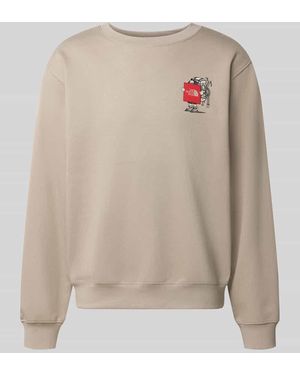 The North Face Relaxed Fit Sweatshirt aus Baumwoll-Mix mit Label-Detail - Natur