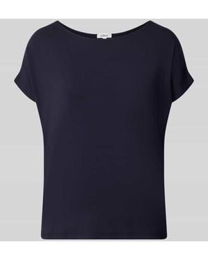 S.oliver T-Shirt mit überschnittener Schulter - Blau