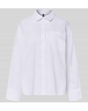 Vero Moda Regular Fit Langarmbluse aus Baumwoll-Mix Modell 'LOTUS' - Weiß