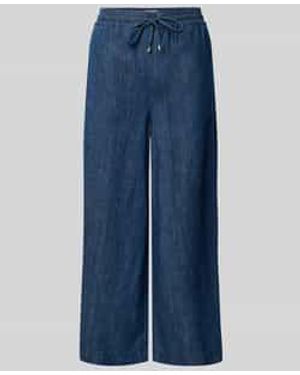 Cambio Wide Leg Jeans Met Verkort Model - Blauw