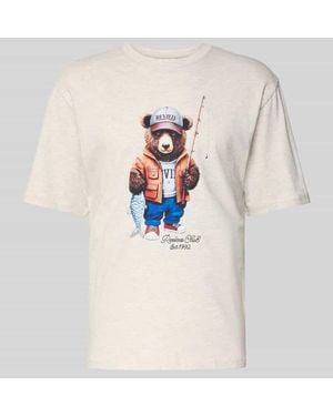 Review T-Shirt mit Motiv-Print - Natur