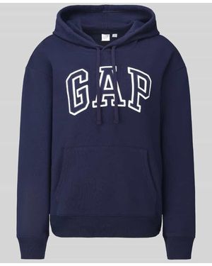 Gap Sweatshirt mit Logo-Schriftzug - Blau