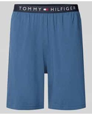 Tommy Hilfiger Regular Fit Sweatshorts Van Katoenmix - Blauw