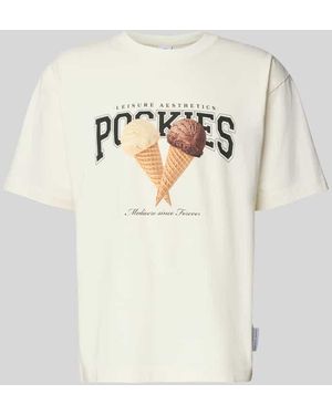 Pockies T-Shirt mit Label-Print - Grau