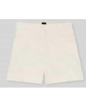 BOSS Relaxed Fit Short Van Katoenmix Model 'Tanessa-D' - Naturel