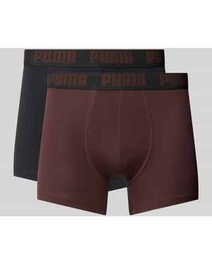PUMA Slim Fit Boxershorts aus Baumwoll-Mix im 2er-Pack Modell 'EVERDAY' - Lila