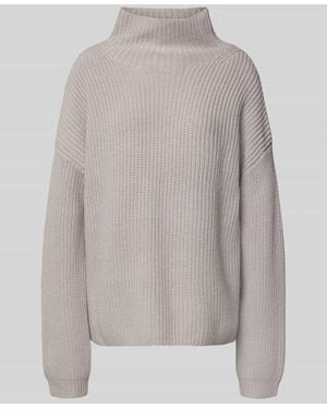 0039 Italy Loose Fit Strickpullover aus Kaschmir-Woll-Mix Modell 'LONA' - Grau
