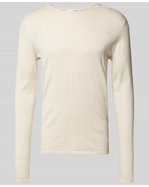 SELECTED Strickpullover mit Rundhalsausschnitt Modell 'Rome' - Natur