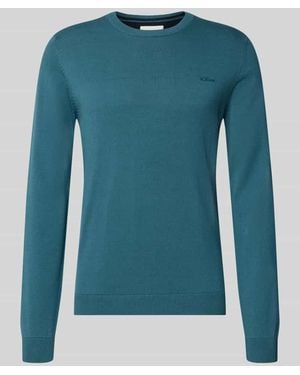 S.oliver Regular Fit Pullover aus reiner Baumwolle - Blau