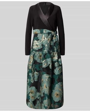 Adrianna Papell Abendkleid im Allover-Look mit Bindegürtel - Grün
