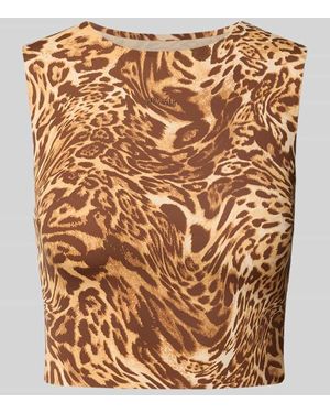 Stronger Crop Top mit Label-Print - Braun