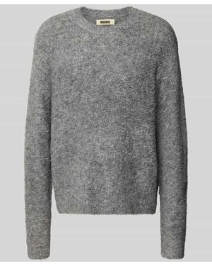 Woodbird Strickpullover mit Rundhalsausschnitt Modell 'Kurt' - Grau