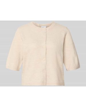 Vila Regular Fit Cardigan in Strick-Optik Modell 'Iga' - Natur