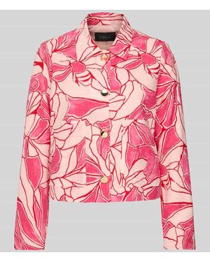 S.oliver Regular Fit Kurzblazer aus reiner Baumwolle - Pink