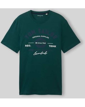 Tom Tailor Regular Fit T-Shirt aus reiner Baumwolle - Grün