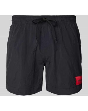 HUGO Badehose mit elastischem Bund Modell 'DOMINICA' - Blau