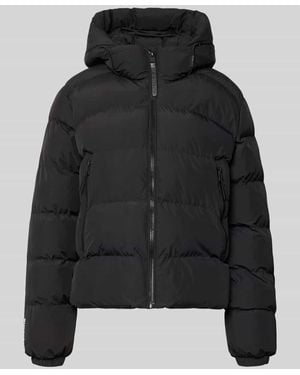Superdry Regular Fit Jacke in Stepp-Optik - Schwarz