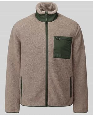 Only & Sons Regular Fit Teddyjacke mit Stehkragen Modell 'DALLAS' - Natur